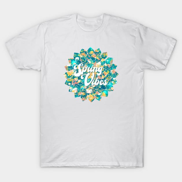 Spring Vibes Floral Geometric Art T-Shirt by ArtMichalS